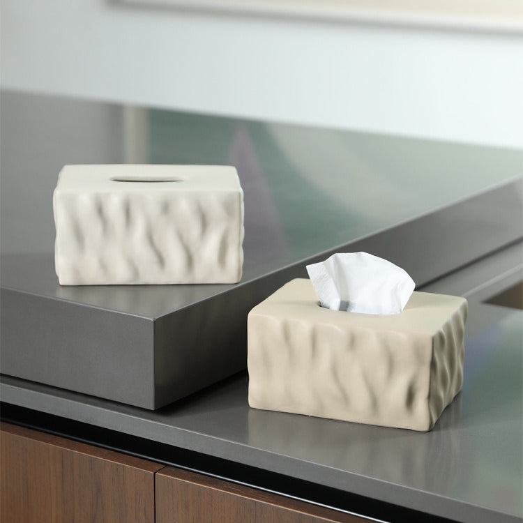 Elegant Matte Ceramic Tissue Holder for Modern Spaces
