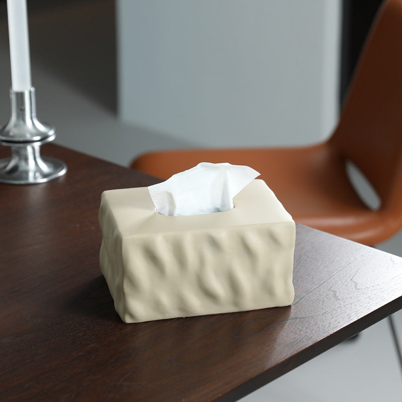 Elegant Matte Ceramic Tissue Holder for Modern Spaces