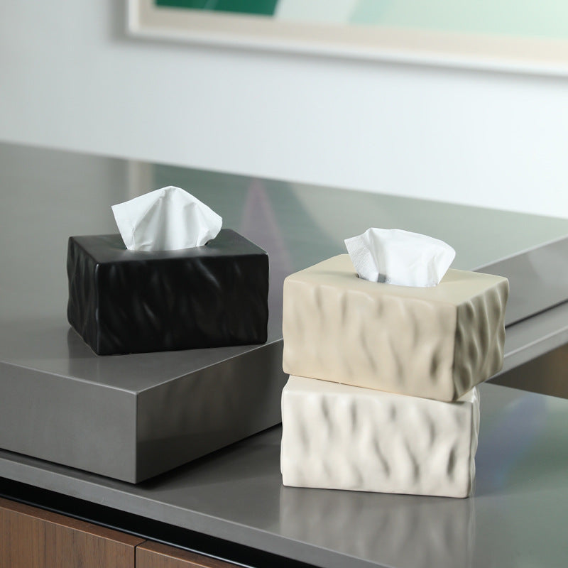 Elegant Matte Ceramic Tissue Holder for Modern Spaces