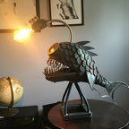 Artful Metal Fish Lamp for Unique Home Illumination