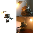 Artful Metal Fish Lamp for Unique Home Illumination