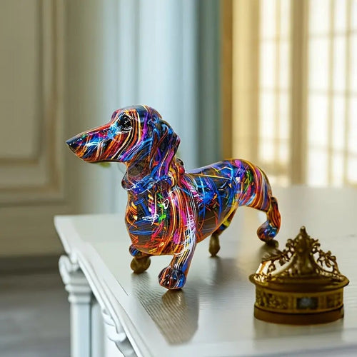 Charming Resin Dachshund Sculpture for Home Decor