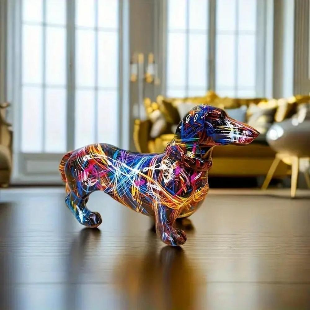 Charming Resin Dachshund Sculpture for Home Decor