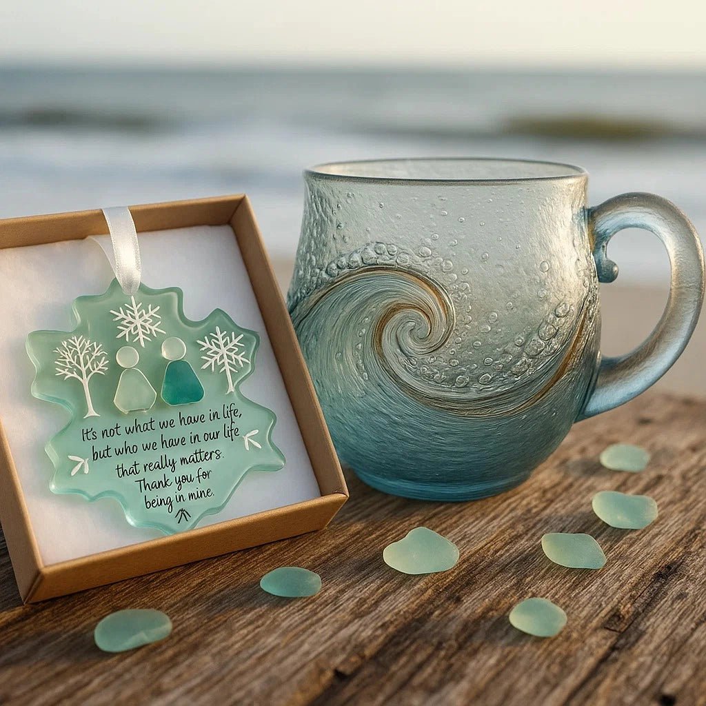 Ocean Wave Inspired Artisan Glass Mug