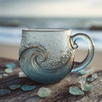 Ocean Wave Inspired Artisan Glass Mug