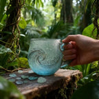 Ocean Wave Inspired Artisan Glass Mug