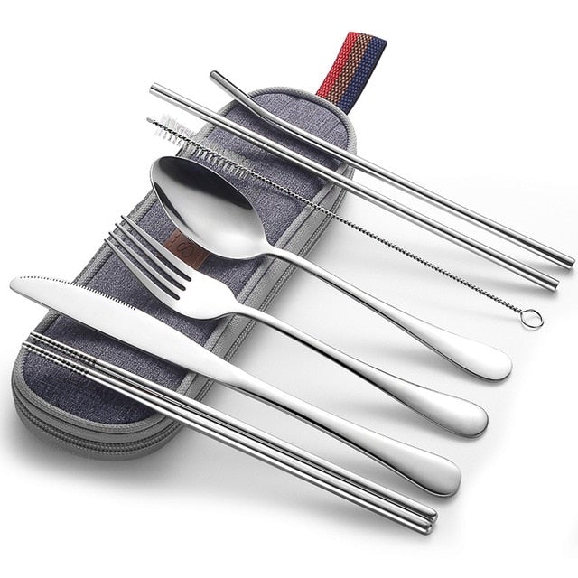 Travel-Friendly Stainless Steel Utensil Set