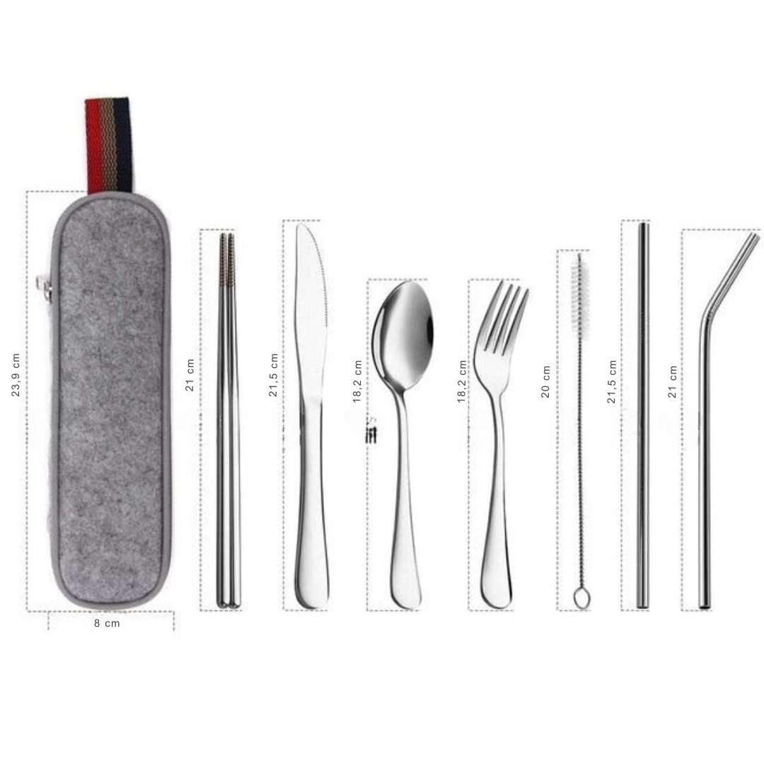 Travel-Friendly Stainless Steel Utensil Set