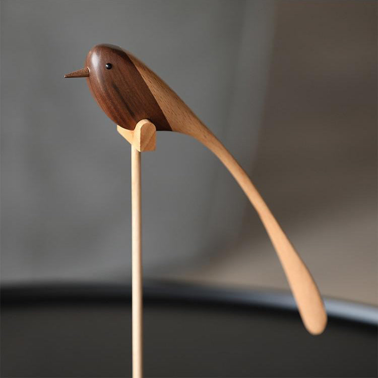Elegant Handcrafted Wooden Bird Figurines