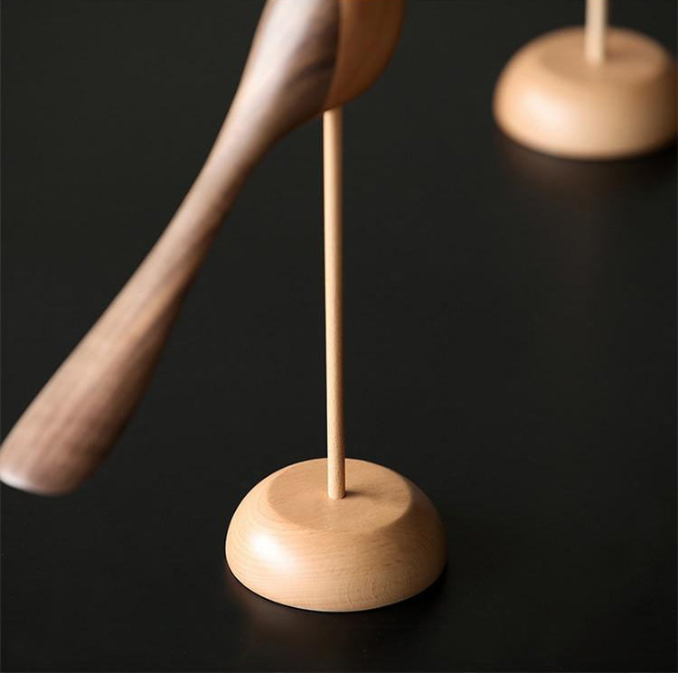 Elegant Handcrafted Wooden Bird Figurines
