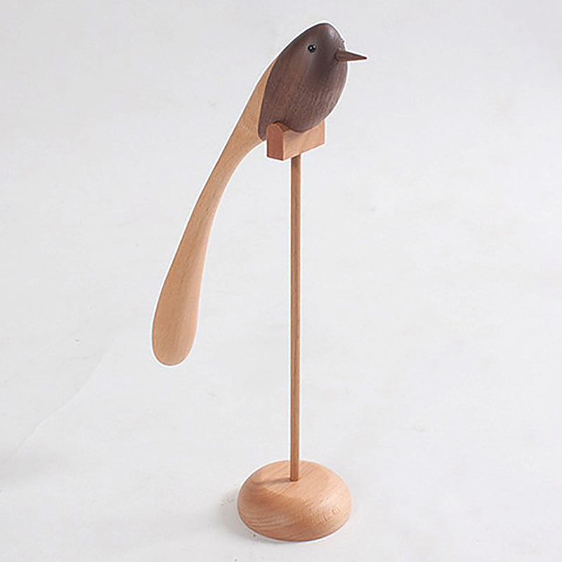 Elegant Handcrafted Wooden Bird Figurines