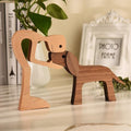 Handcrafted Wooden Canine Bond Sculpture