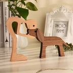 Handcrafted Wooden Canine Bond Sculpture