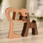 Handcrafted Wooden Canine Bond Sculpture