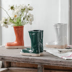 6.69-Inch Decorative Ceramic Boot Vase for Contemporary Home Decor