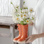 6.69-Inch Decorative Ceramic Boot Vase for Contemporary Home Decor