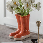 6.69-Inch Decorative Ceramic Boot Vase for Contemporary Home Decor