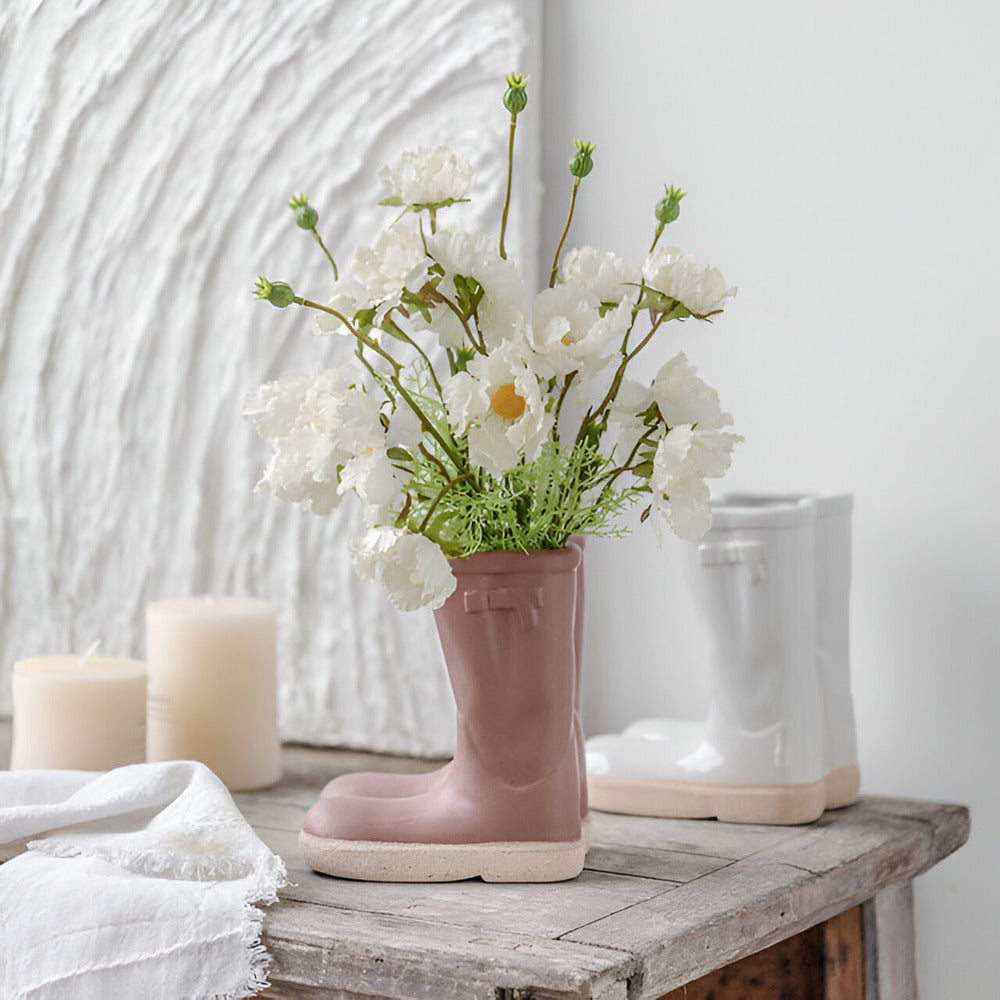 6.69-Inch Decorative Ceramic Boot Vase for Contemporary Home Decor