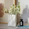 Handcrafted Textured Decor Vase – Unique Paper Bag Style in Ceramic