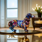 Dachshund Dog Statue – Distinctive Resin Figurine for Chic Home Decoration