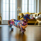 Dachshund Dog Statue – Distinctive Resin Figurine for Chic Home Decoration