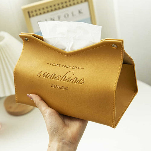 Chic Faux Leather Tissue Dispenser – Elegant Home Decoration Item