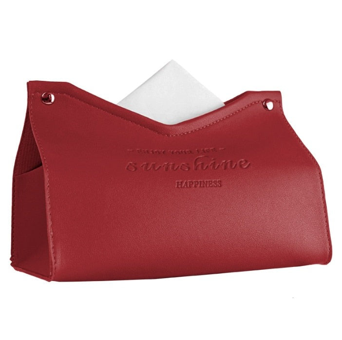 Chic Faux Leather Tissue Dispenser – Elegant Home Decoration Item