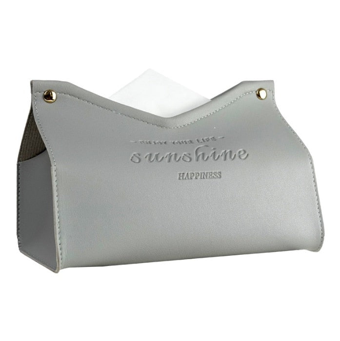 Chic Faux Leather Tissue Dispenser – Elegant Home Decoration Item