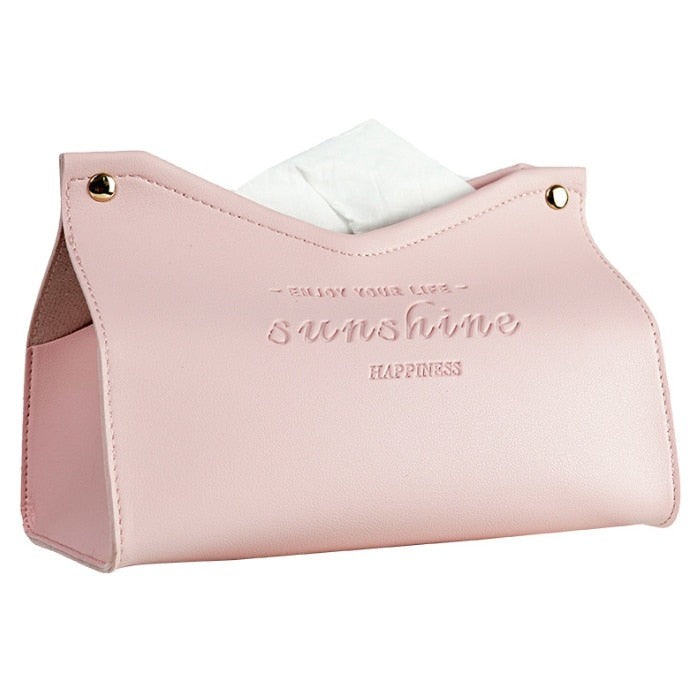 Chic Faux Leather Tissue Dispenser – Elegant Home Decoration Item