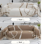 Reversible Chenille Sofa Slipcover - Contemporary Abstract Pattern