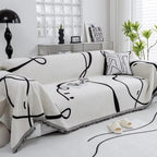 Reversible Chenille Sofa Slipcover - Contemporary Abstract Pattern