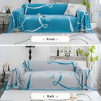 Reversible Chenille Sofa Slipcover - Contemporary Abstract Pattern