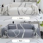Reversible Chenille Sofa Slipcover - Contemporary Abstract Pattern