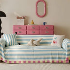Striped Design Microfiber Sofa Cover - Soft and Comfortable