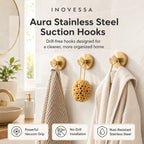 Sleek Stainless Steel Suction Hooks for Effortless Organization