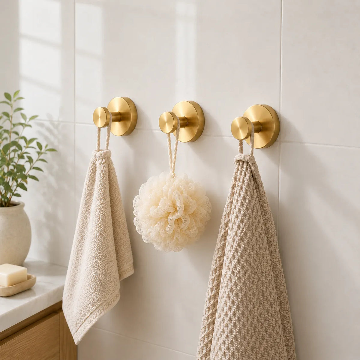 Sleek Stainless Steel Suction Hooks for Effortless Organization