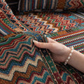Soft Chenille Sofa Slipcover with Geometric Design