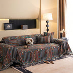 Soft Chenille Sofa Slipcover with Geometric Design