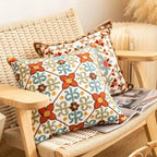 Embroidered Microfiber Cushion Covers for Sofa - 18x18 Inches