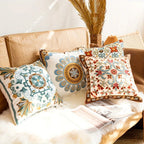 Embroidered Microfiber Cushion Covers for Sofa - 18x18 Inches