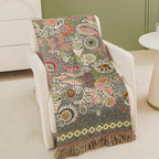 Reversible Cotton Throw Blanket in Bohemian Style
