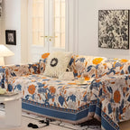 Reversible Chenille Jacquard Sofa Cover with Floral Pattern