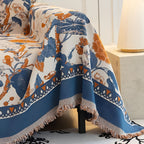 Reversible Chenille Jacquard Sofa Cover with Floral Pattern