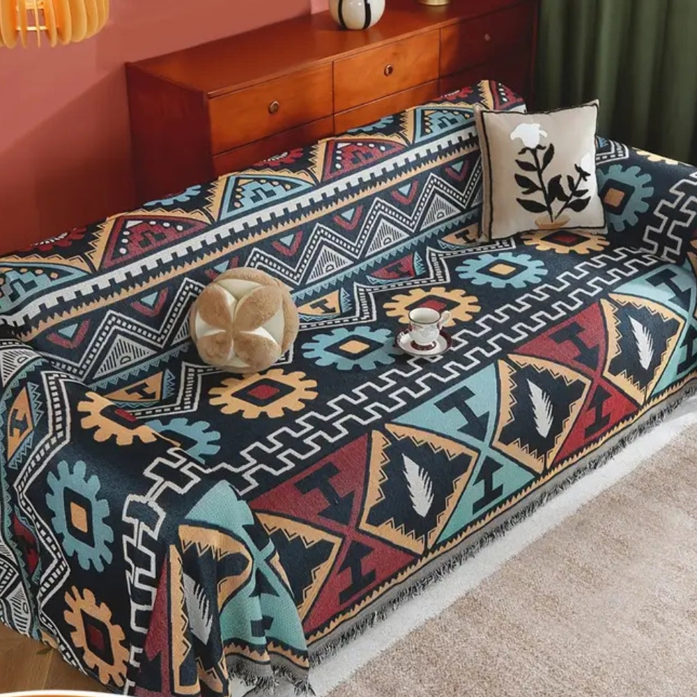 Bohemian Aztec Pattern Microfiber Blend Sofa Cover