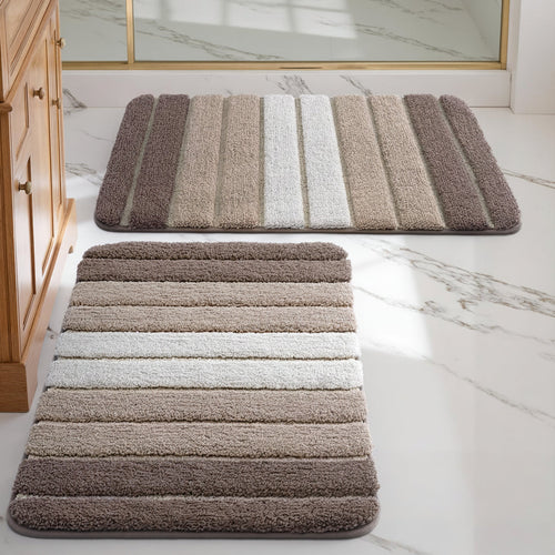 Absorbent Microfiber Bath Rug with Non-Slip Backing for Bathroom
