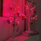 LED Heart-Shaped Birch Tree Table Lamp for Valentine's Home Decoration
