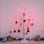 LED Heart-Shaped Birch Tree Table Lamp for Valentine's Home Decoration