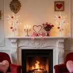 LED Heart-Shaped Birch Tree Table Lamp for Valentine's Home Decoration