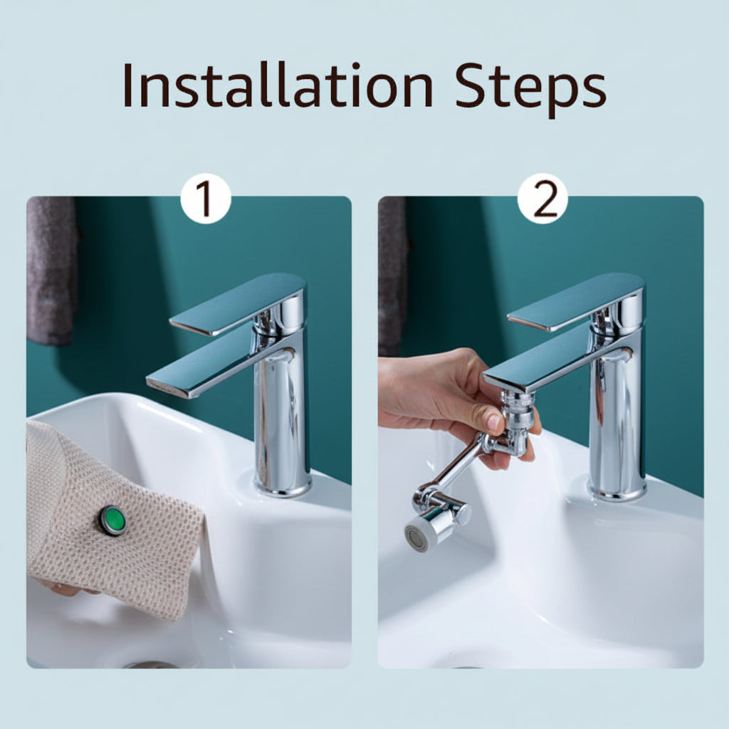 Rotating Copper Aerator Attachment for Faucet with Splash Filter