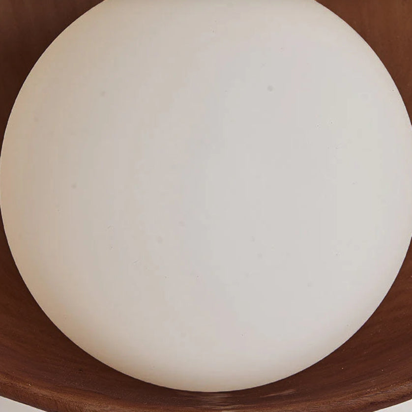 Round Wall Sconce with Minimalist Design – Resin and Iron Accent Light